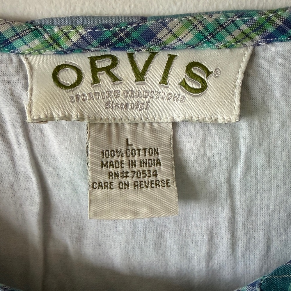Orvis Madras Patchwork Plaid Lightweight Jacket S… - image 3